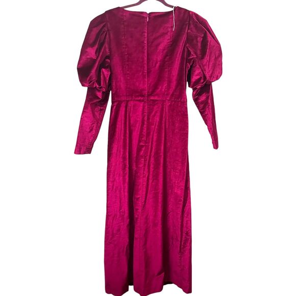 ALÉMAIS‎ Rosario Puff Sleeve Midi Dress Fuschia Pink Sz AUS 14 (US 10) - Picture 4 of 8
